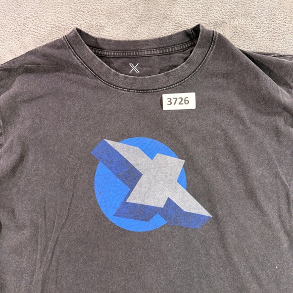 X.com T-Shirt Mens Large Black Graphic Logo Short Sleeve Elon Musk Twitter Tee